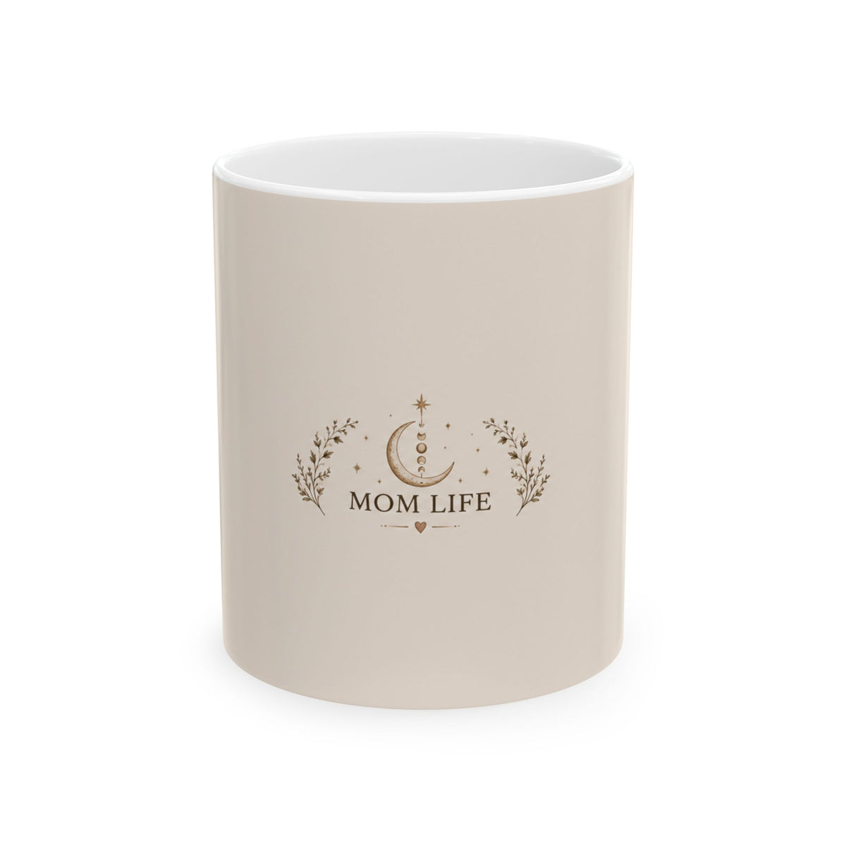 Mom Life Ceramic Mug — Neutral Boho Coffee Cup (11oz, 15oz)