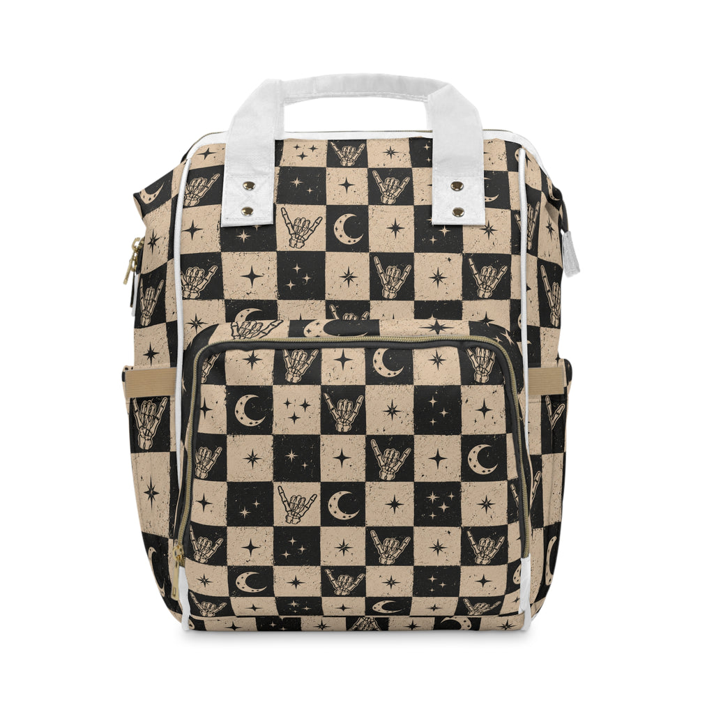 Skull Hand & Moon Diaper Backpack