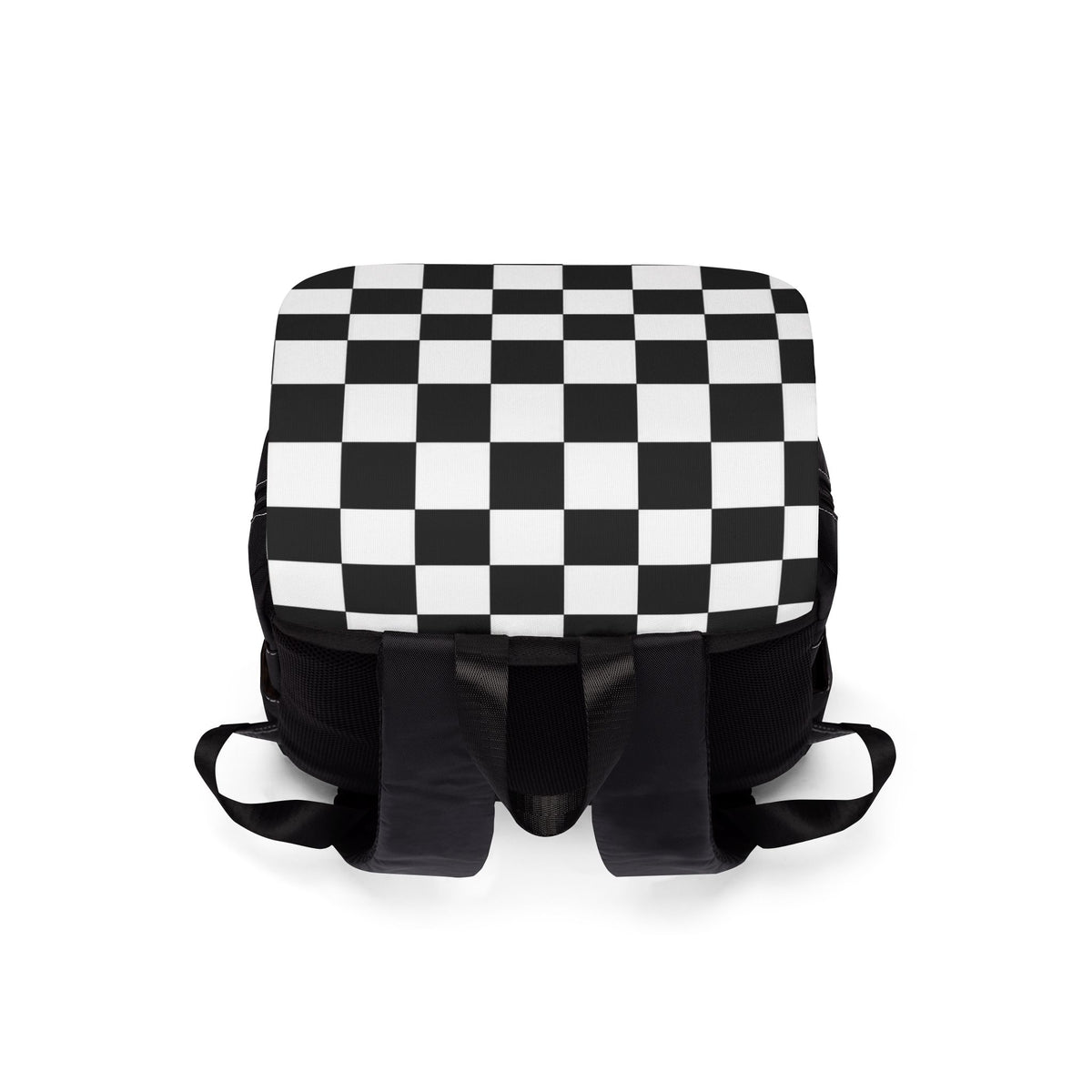 Checkered Black & White Shoulder Backpack